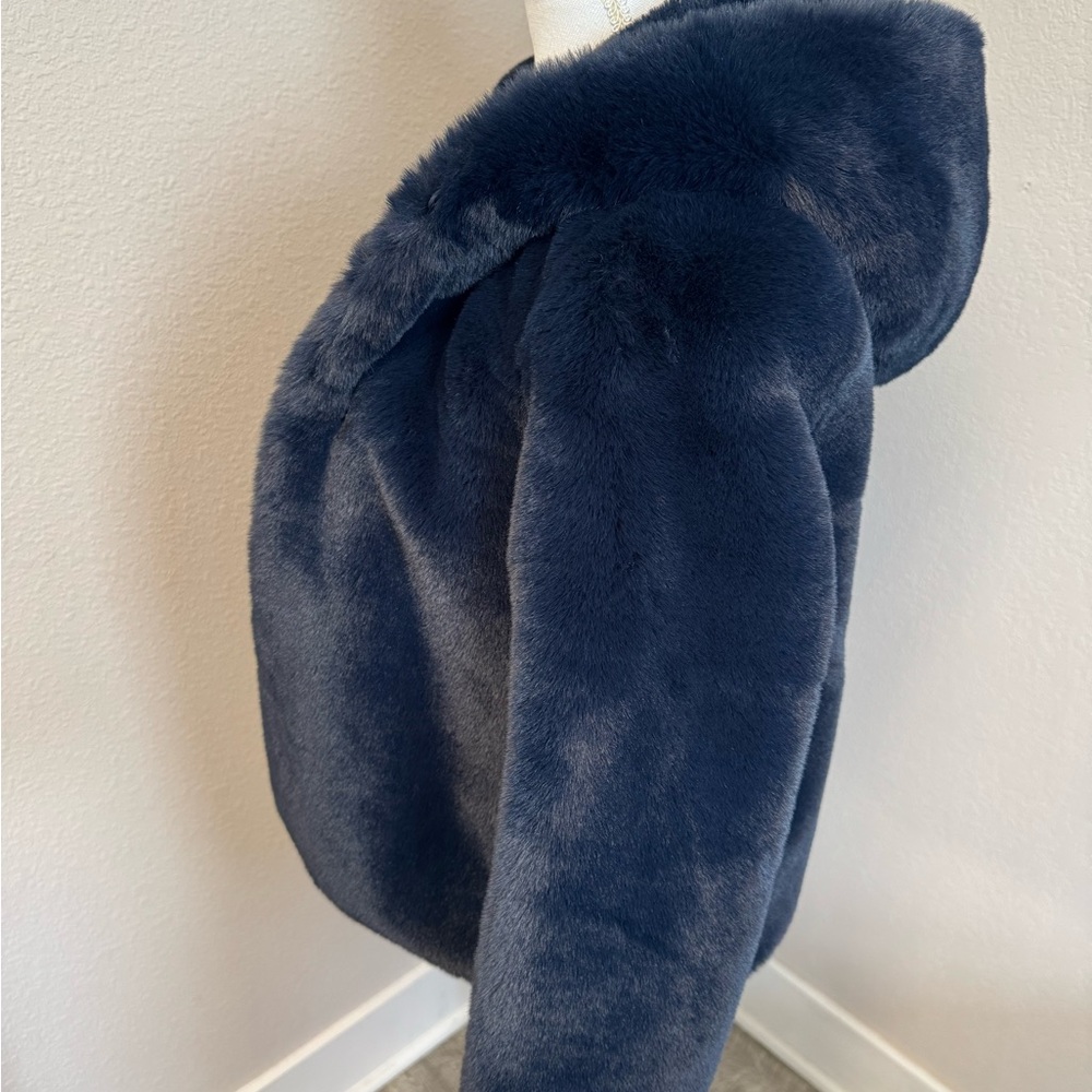 Women's Abbie Hooded Faux Fur Jacket Jacket By H Brand From Saks - Navy Blue View 4